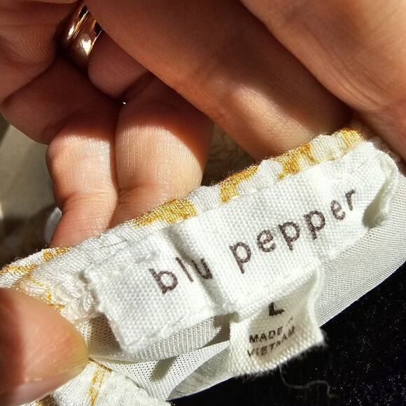 Blu Pepper L Tiered Dress Cottagecore Romantic Silhouette Pastoral Whimsical - Picture 9 of 9